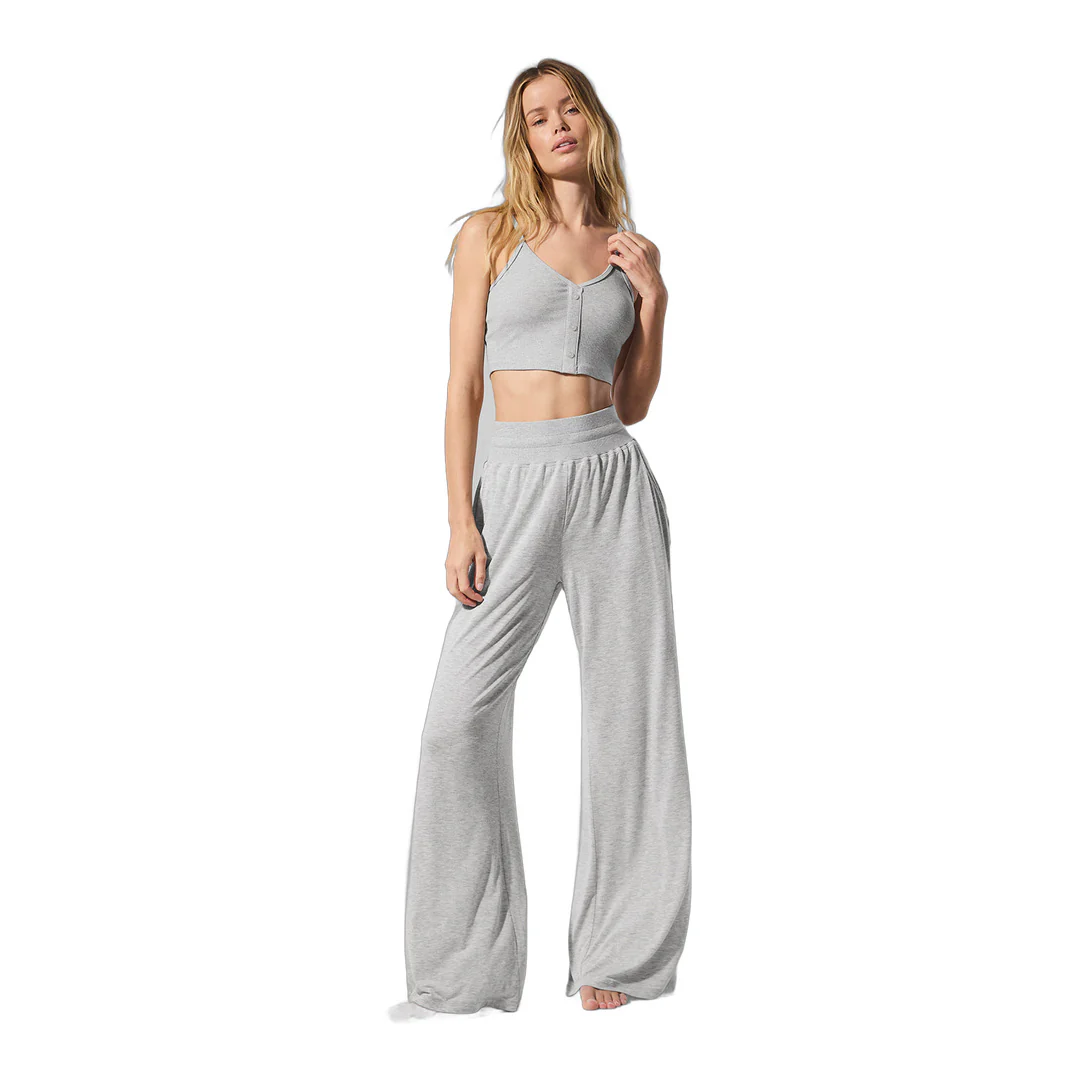 alo Ribbed Delicate Lounge Tank - Athletic Heather Grey - Image 6