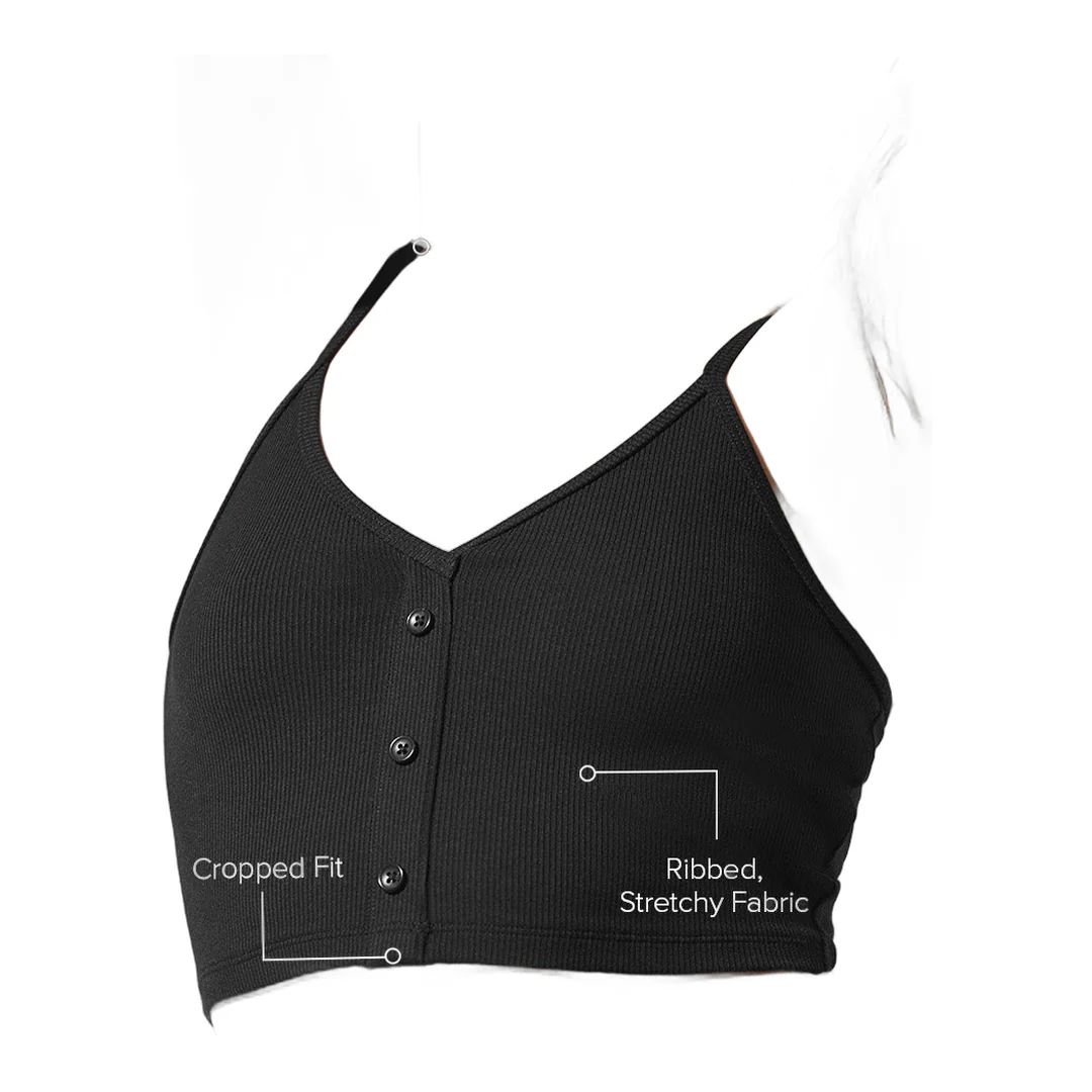 alo Ribbed Delicate Lounge Tank - Black - Image 2