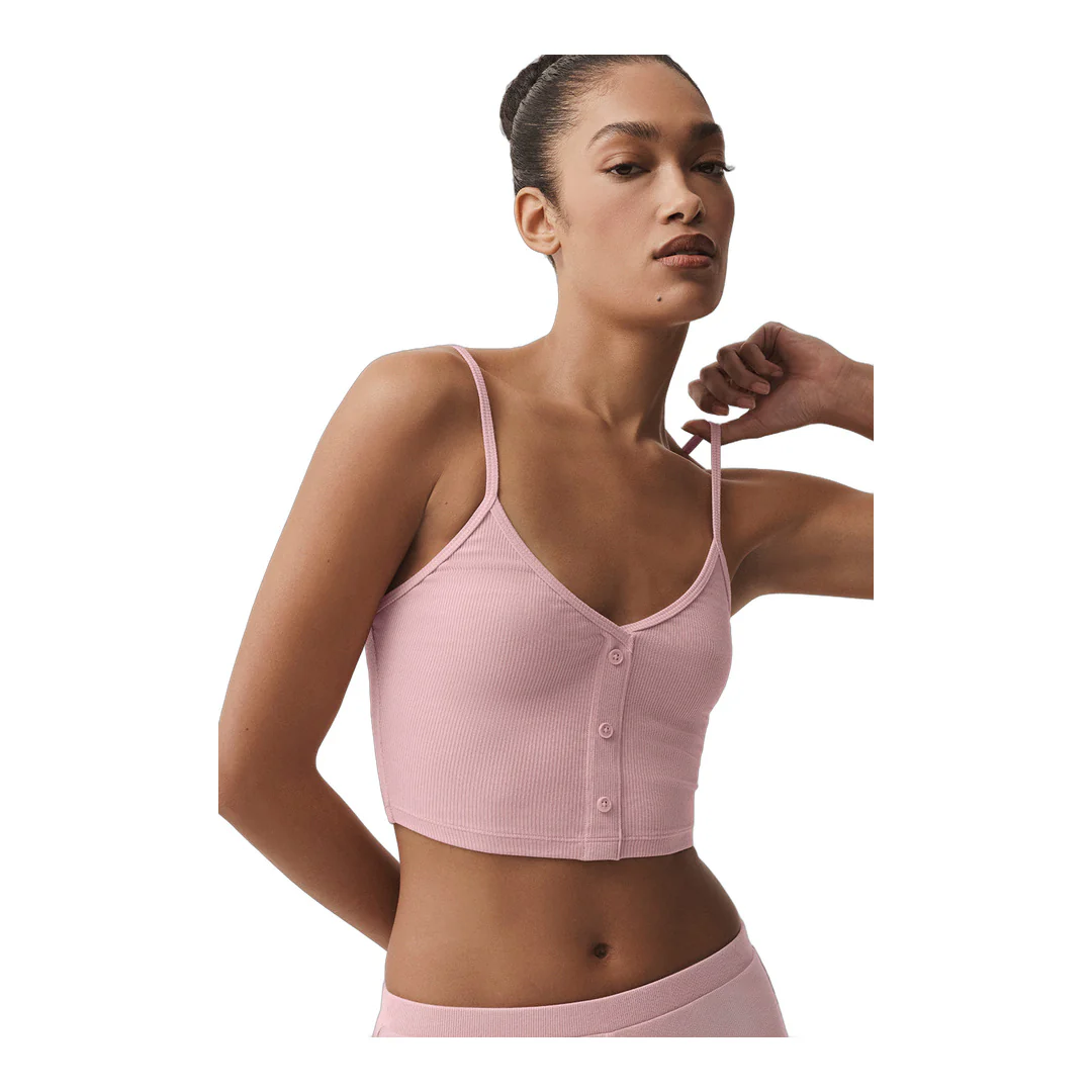 alo Ribbed Delicate Lounge Tank - Vintage Pink - Image 2