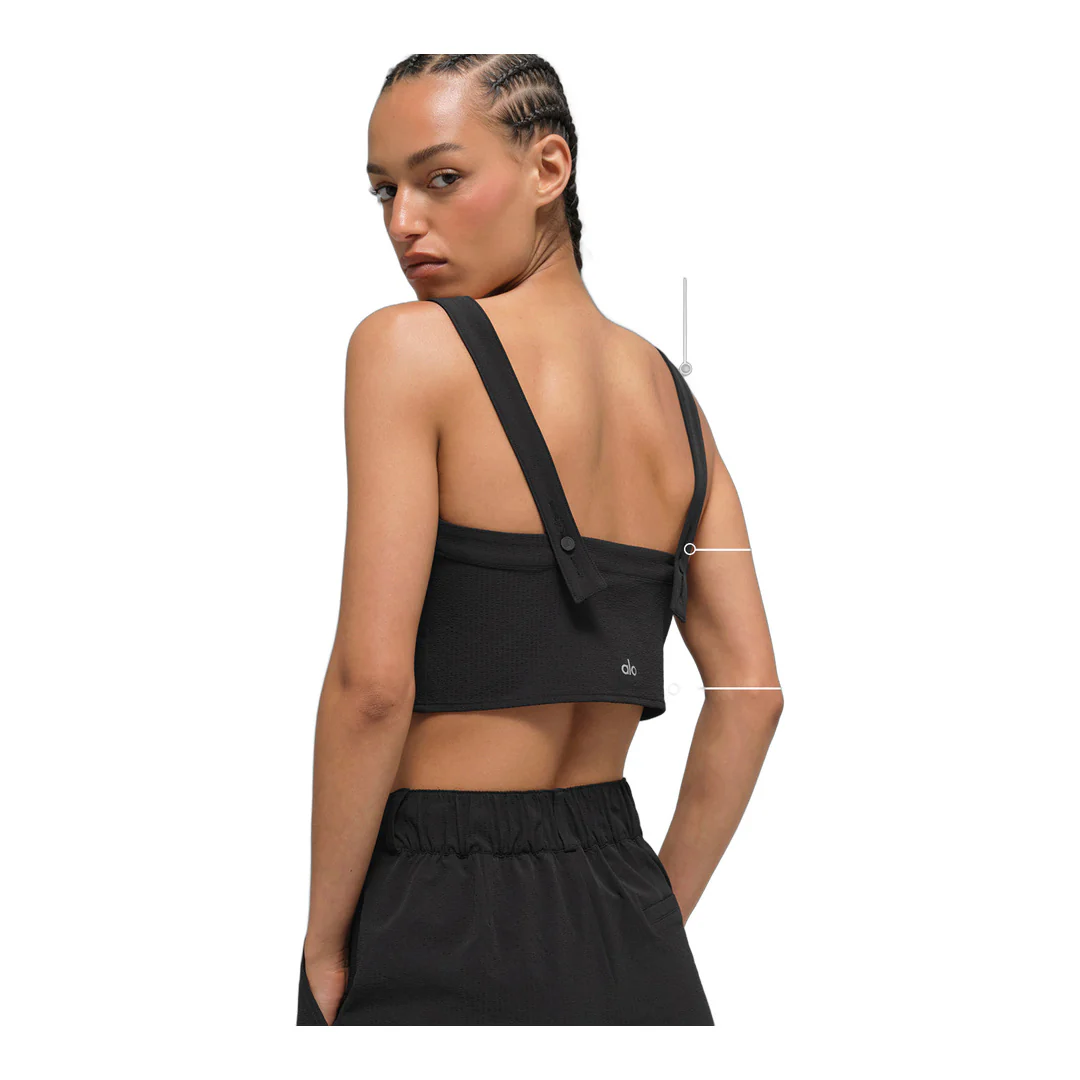 alo Cropped Dreamscape Tank - Black - Image 2