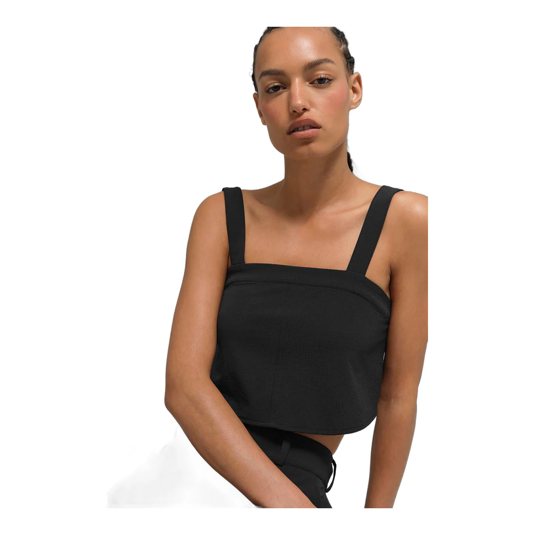 alo Cropped Dreamscape Tank - Black - Image 3