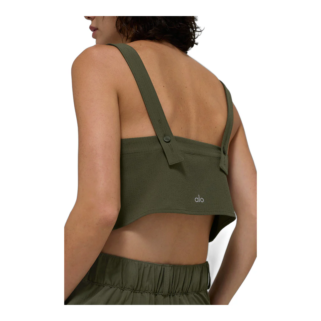 alo Cropped Dreamscape Tank - Green Olive - Image 4