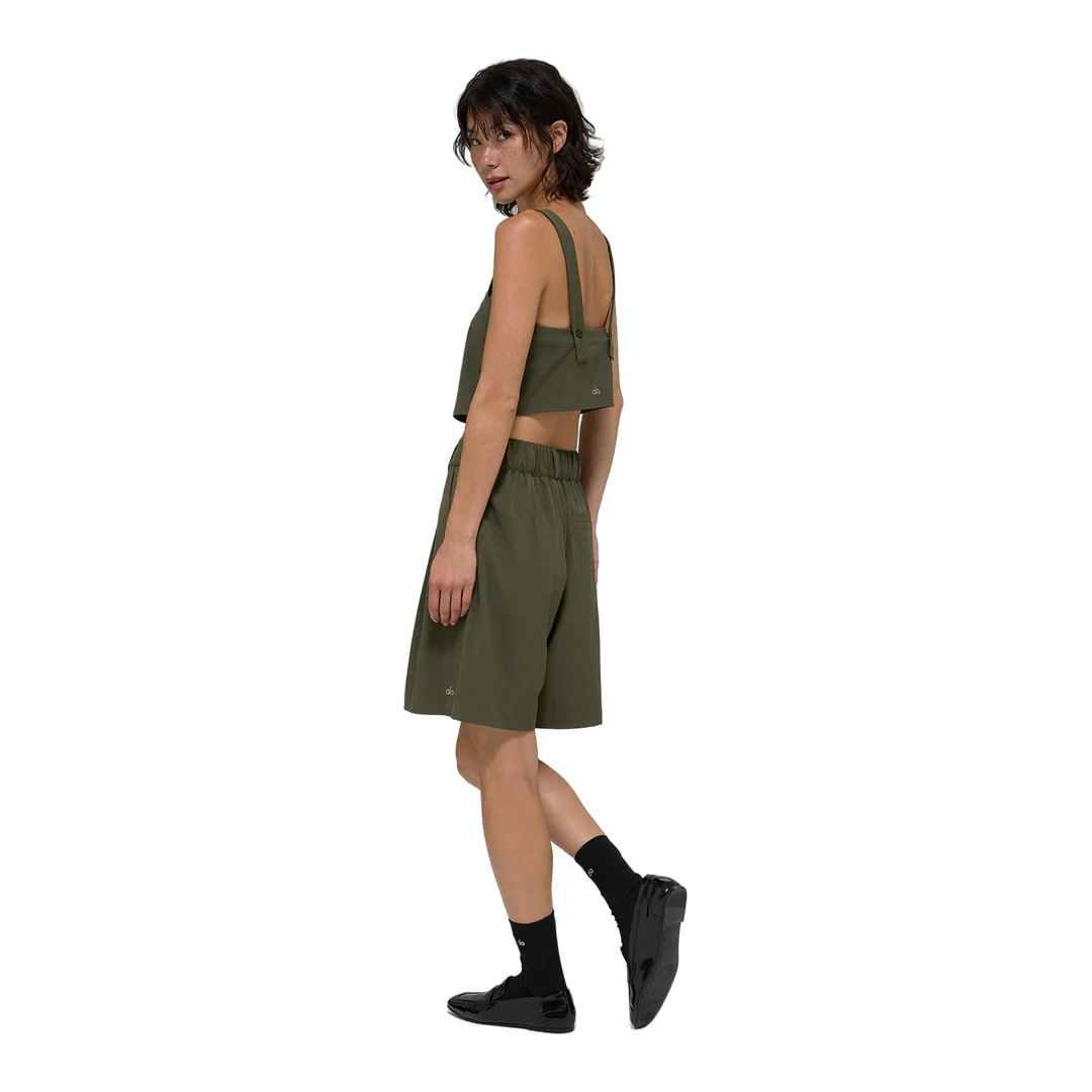 alo Cropped Dreamscape Tank - Green Olive - Image 5