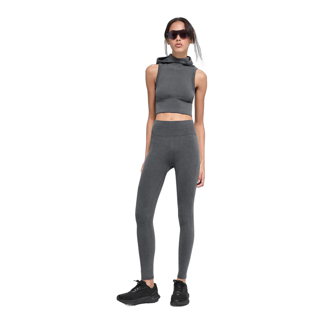 alo Seamless Two Tone Rib Hooded Vest - Dark Misty Grey Heather - Image 5