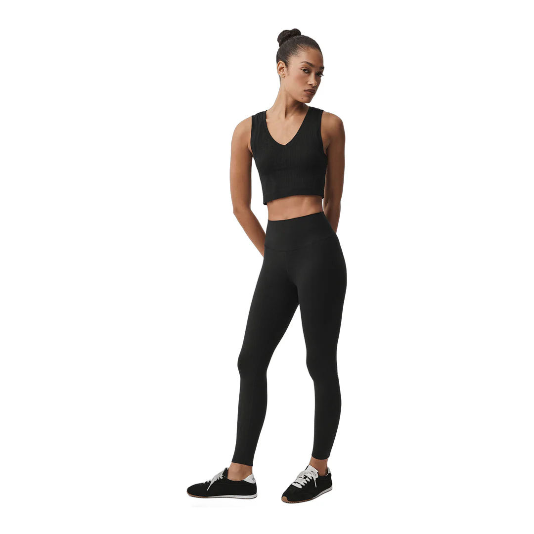 alo Seamless Pointelle Tank - Black - Image 6