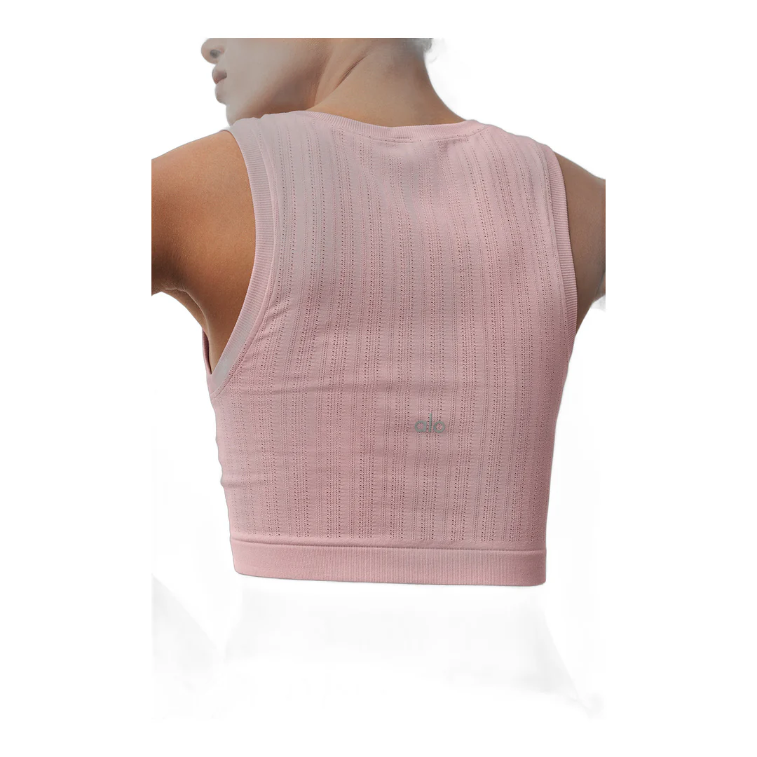 alo Seamless Pointelle Tank - Vintage Pink - Image 2