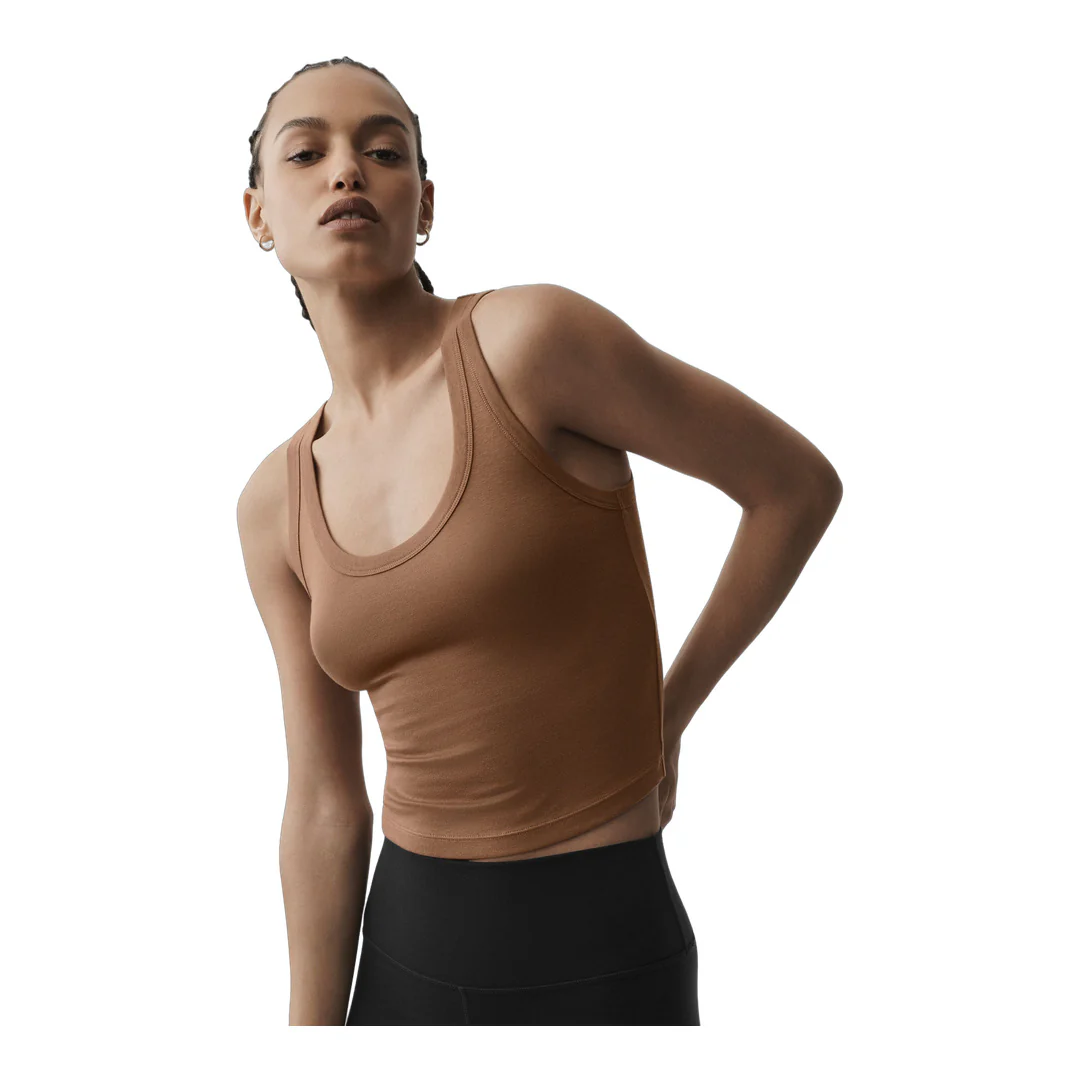 alo Timeless Tank - Sun Kissed Brown - Image 2