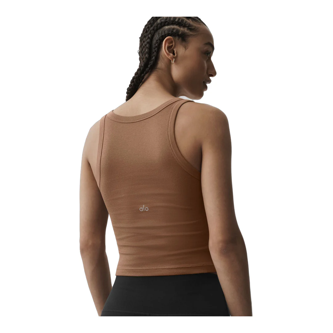 alo Timeless Tank - Sun Kissed Brown - Image 3