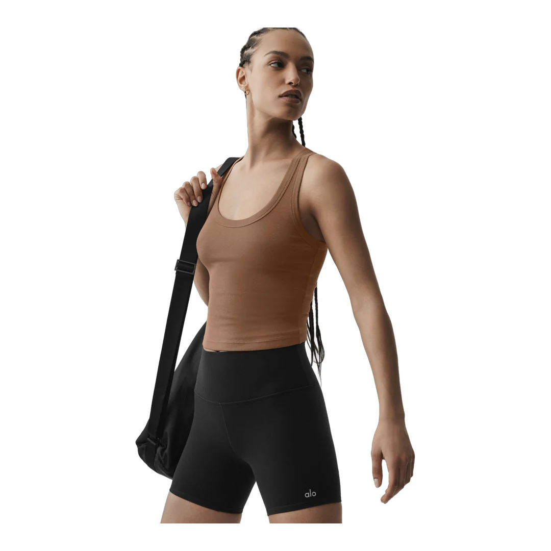 alo Timeless Tank - Sun Kissed Brown - Image 4