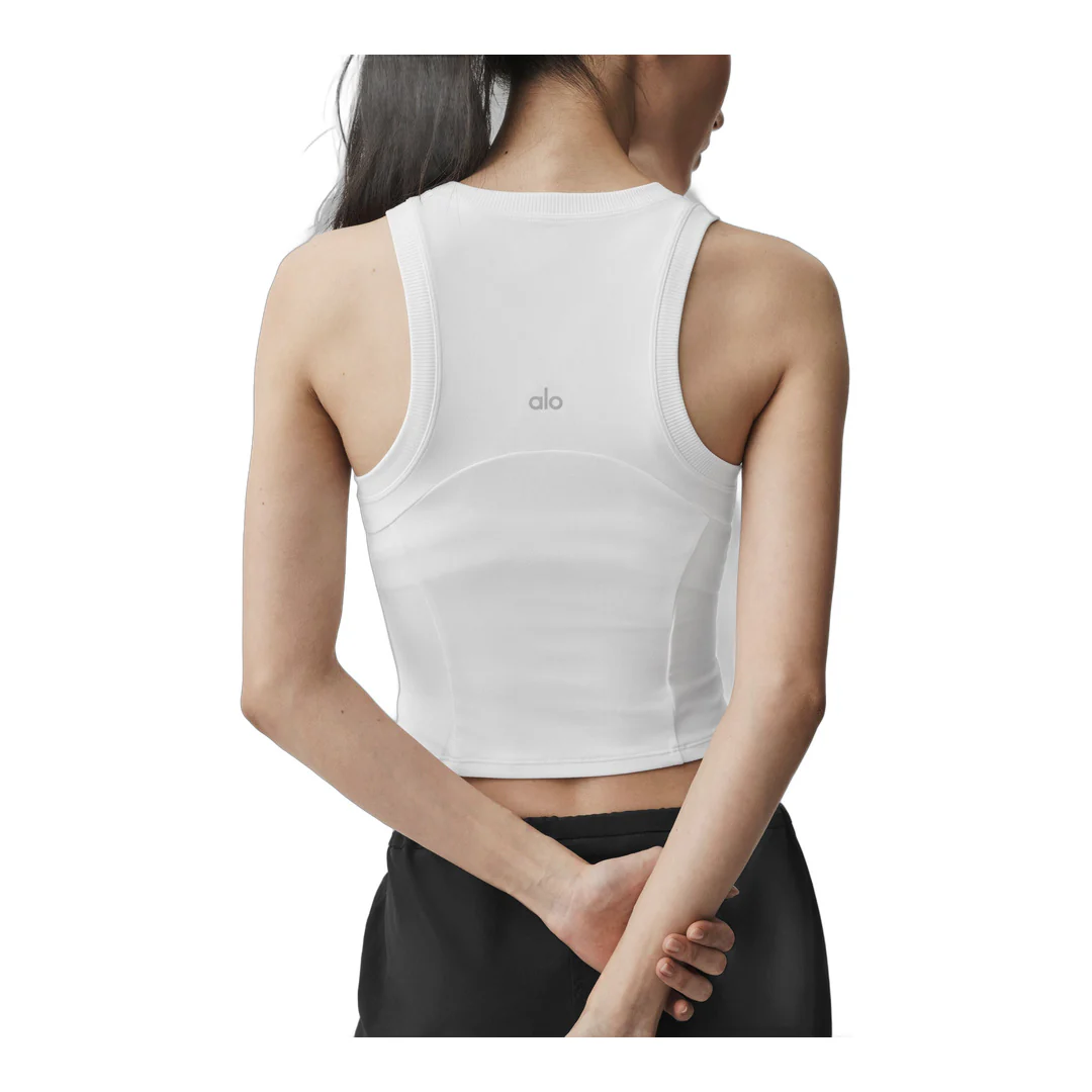 alo Alosoft Level Up Full Zip Tank - White - Image 4