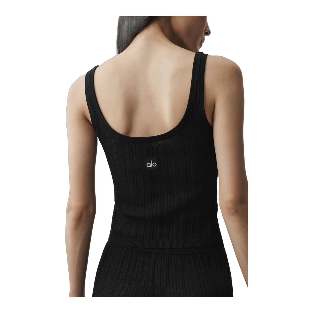 alo Sweater Sunlit Tank - Black - Image 3