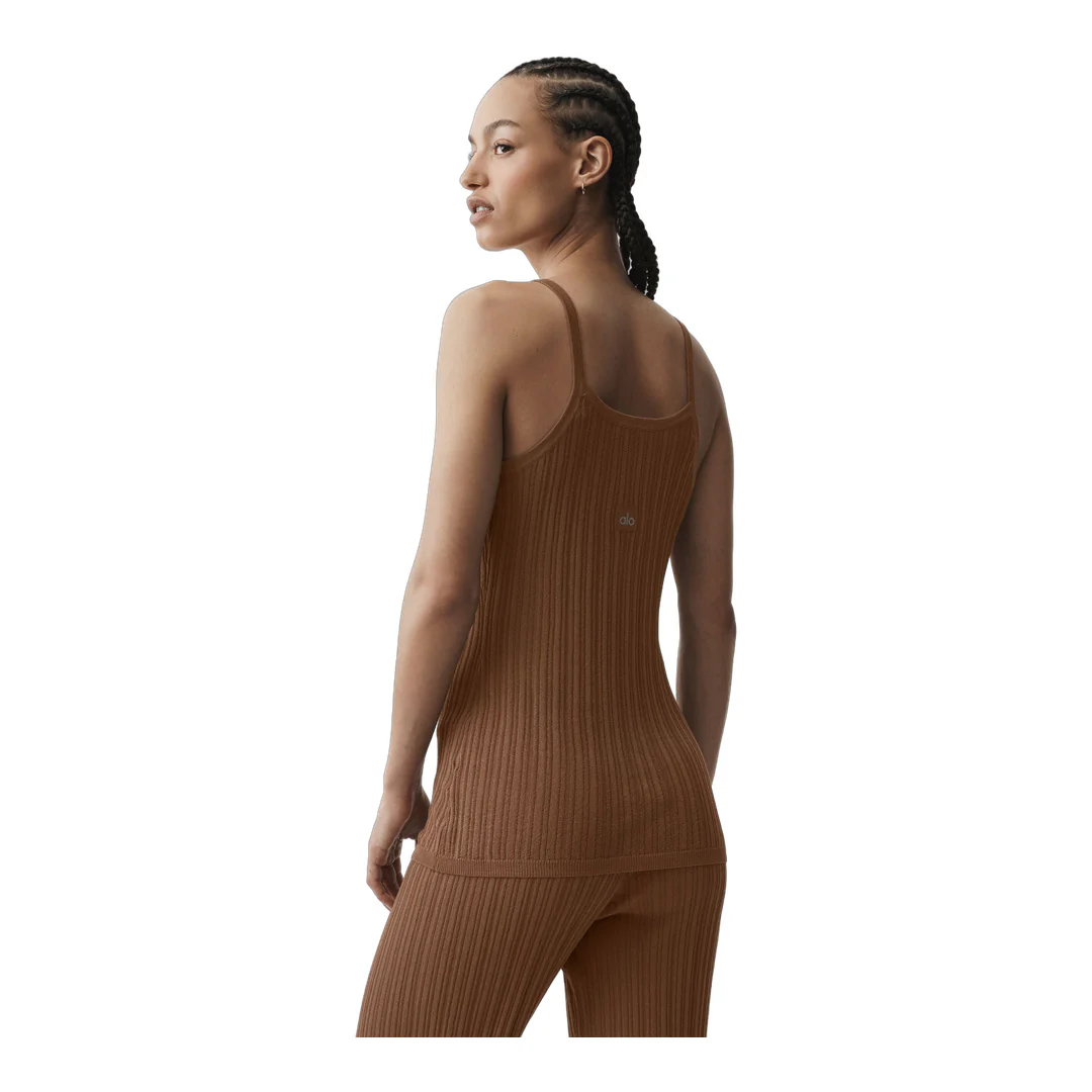 alo Sweater Sunlit Button Down Tank - Sun Kissed Brown - Image 5