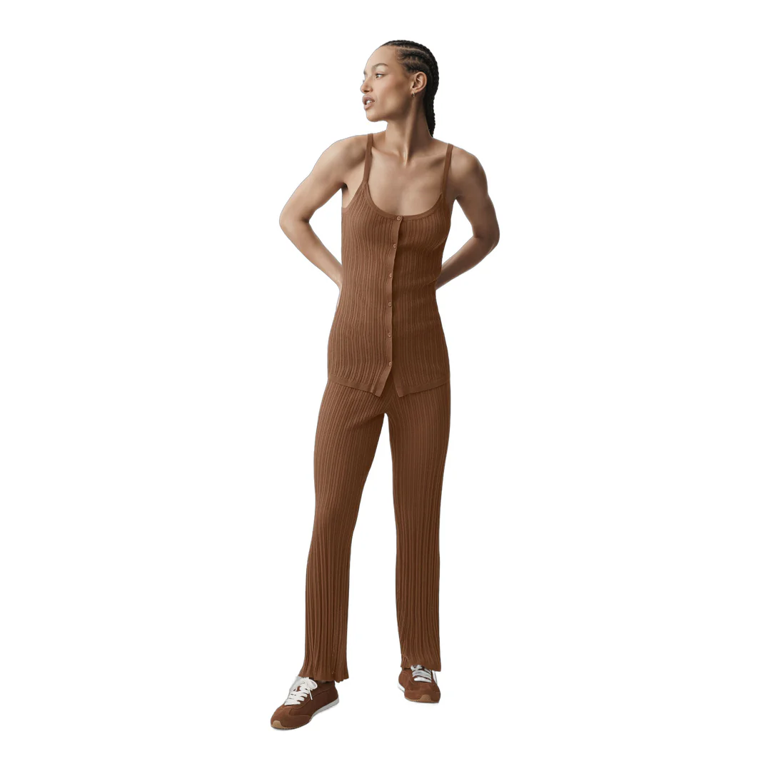 alo Sweater Sunlit Button Down Tank - Sun Kissed Brown - Image 6
