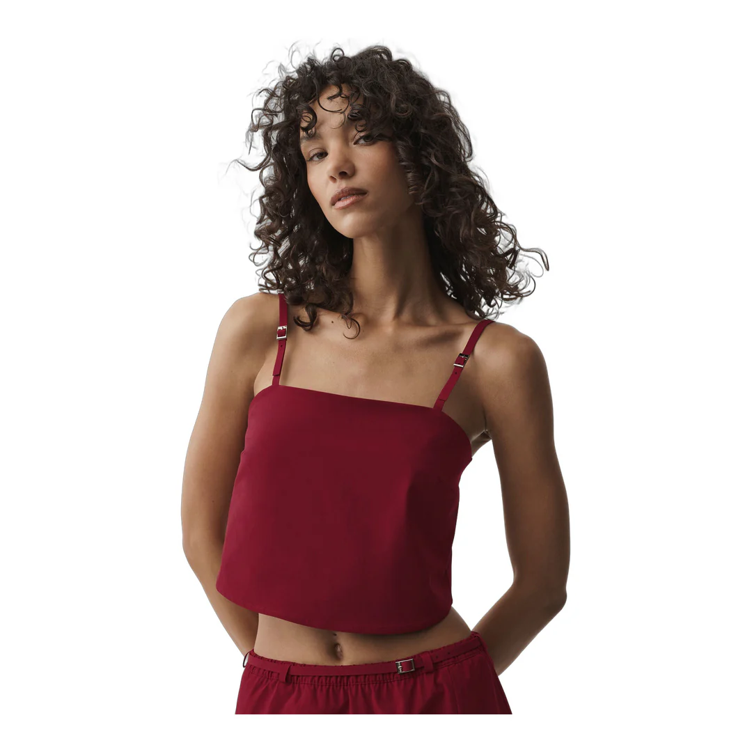 alo Cropped Connection Tank - Summer Romance Red - Image 3