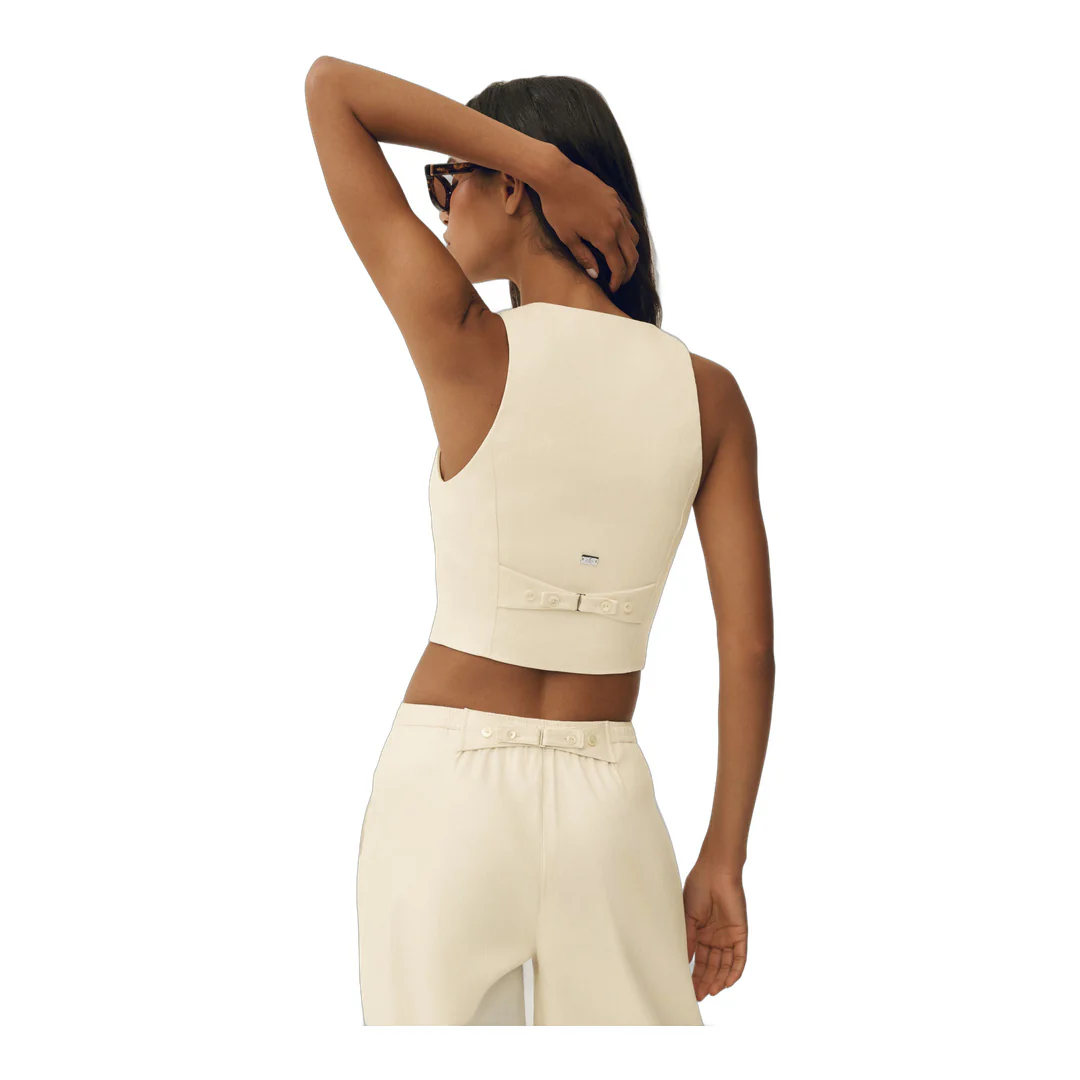 alo Linen Blend Riviera Vest - Sandy Beige - Image 2
