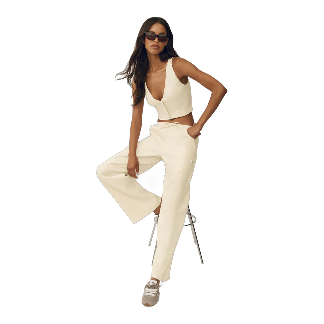 alo Linen Blend Riviera Vest - Sandy Beige - Image 4