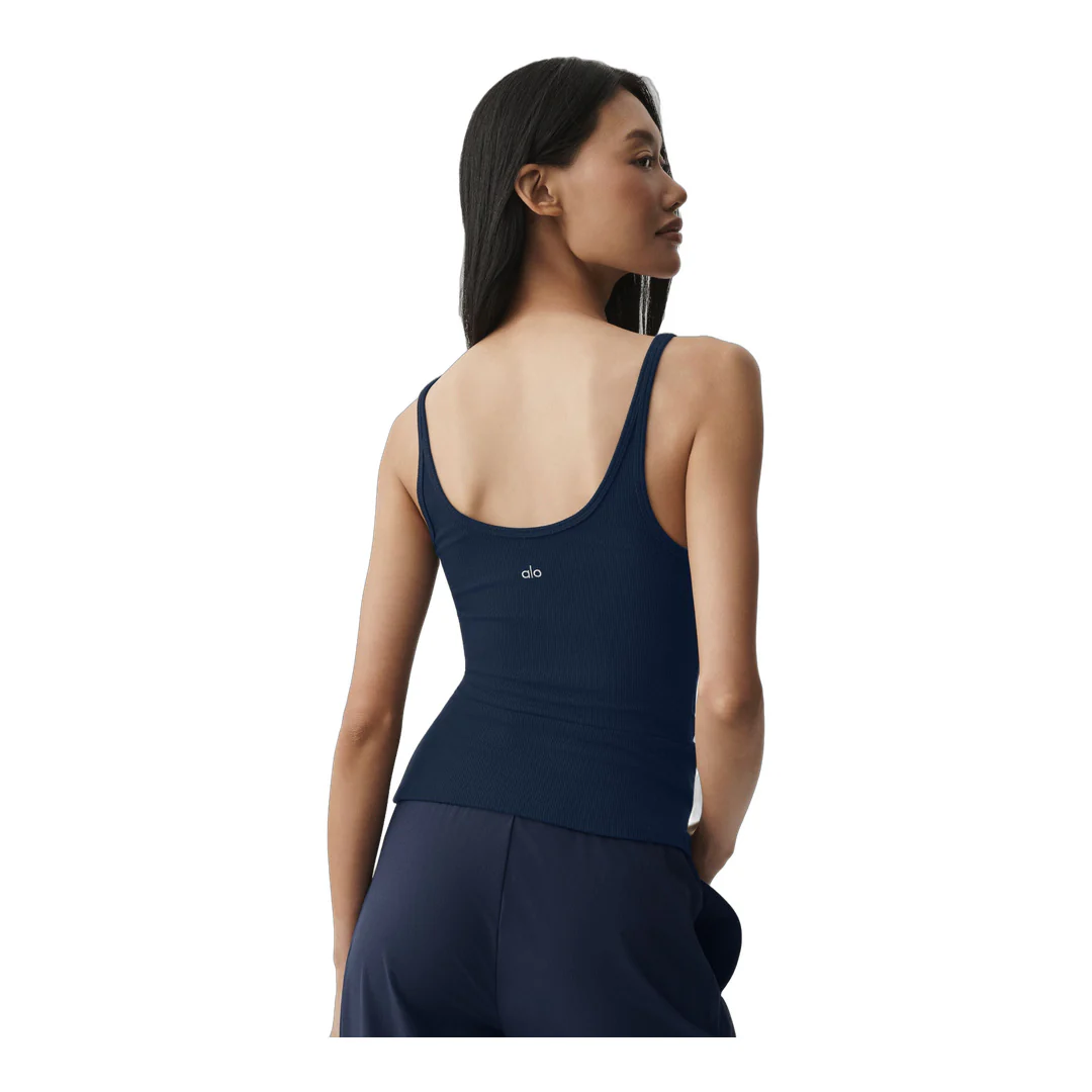 alo Ribbed Adore Tank - Navy - Image 3