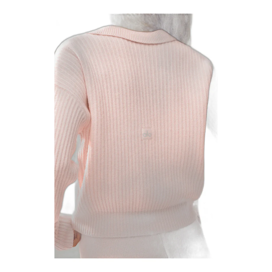 alo Cashmere Northstar Polo - Frosted Pink - Image 2