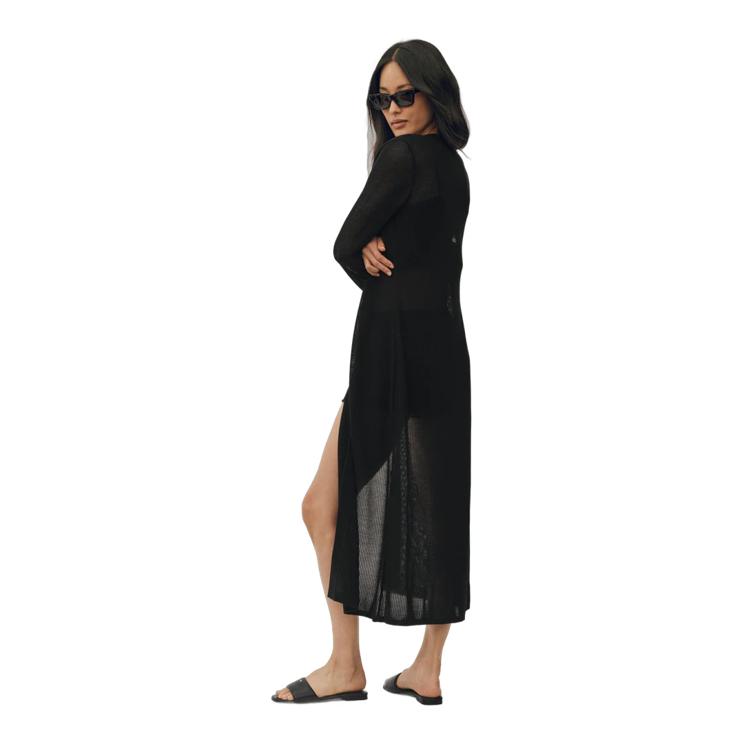 alo Silk Cashmere Heatwave Long Cardigan - Black - Image 3