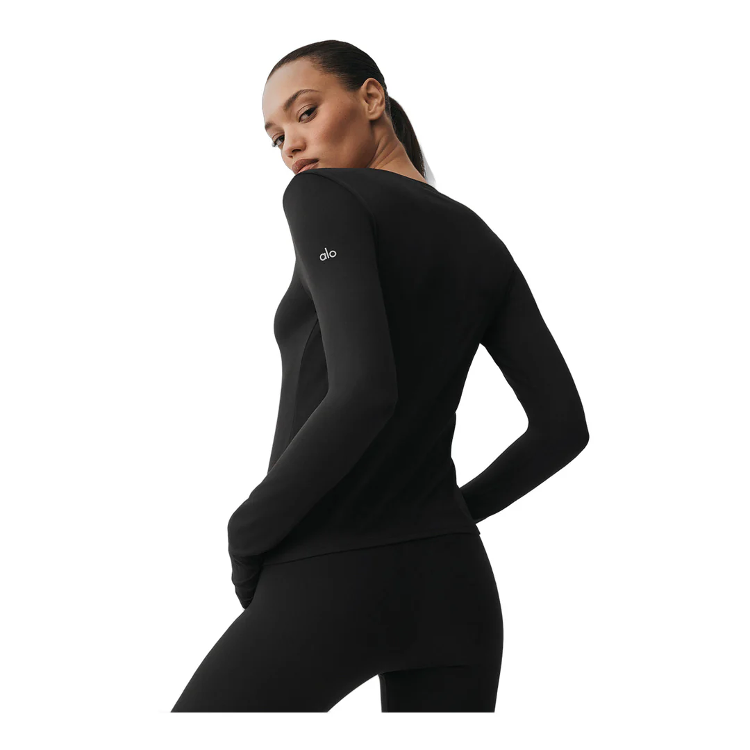 alo Alosoft Finesse Long Sleeve - Black - Image 2