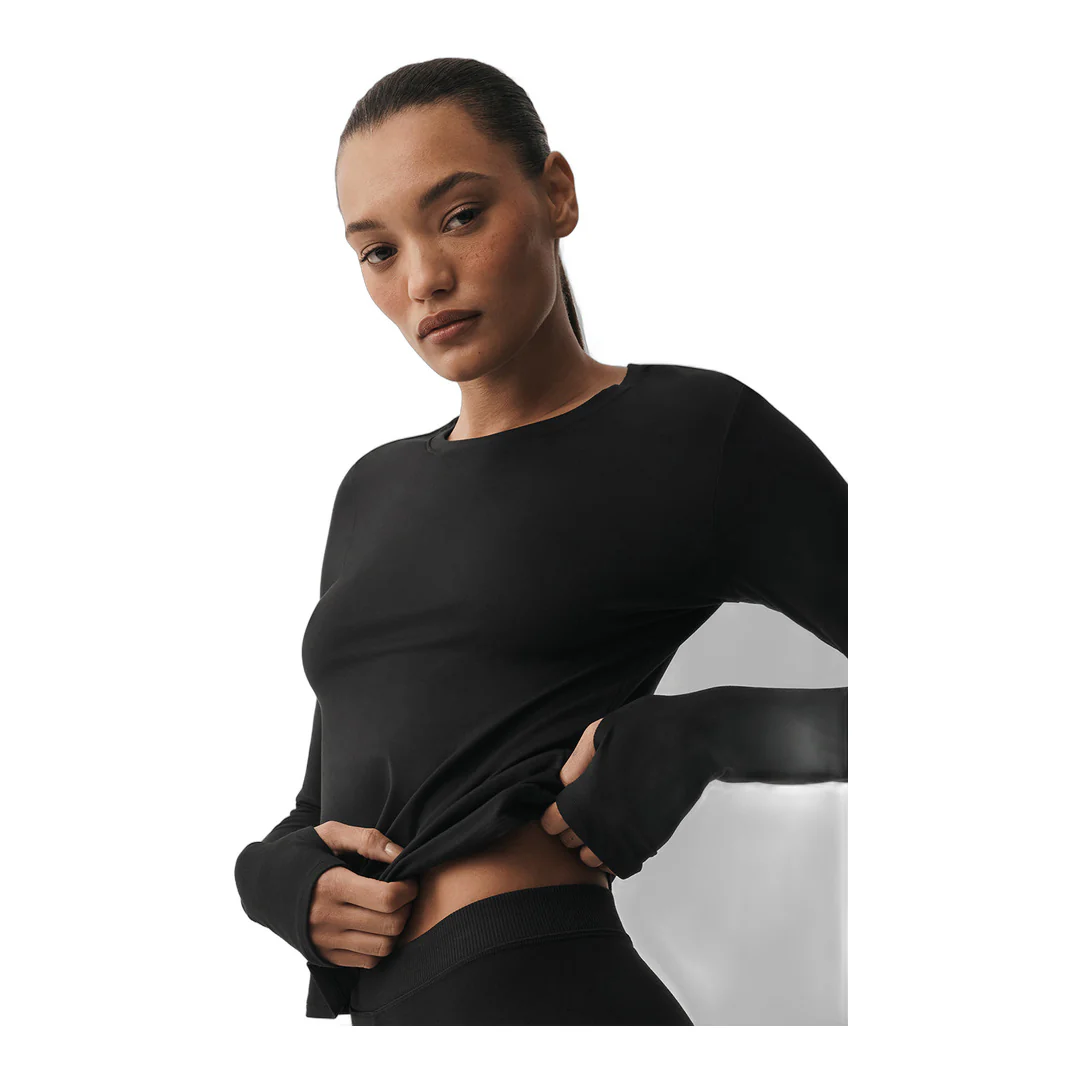 alo Alosoft Finesse Long Sleeve - Black - Image 3
