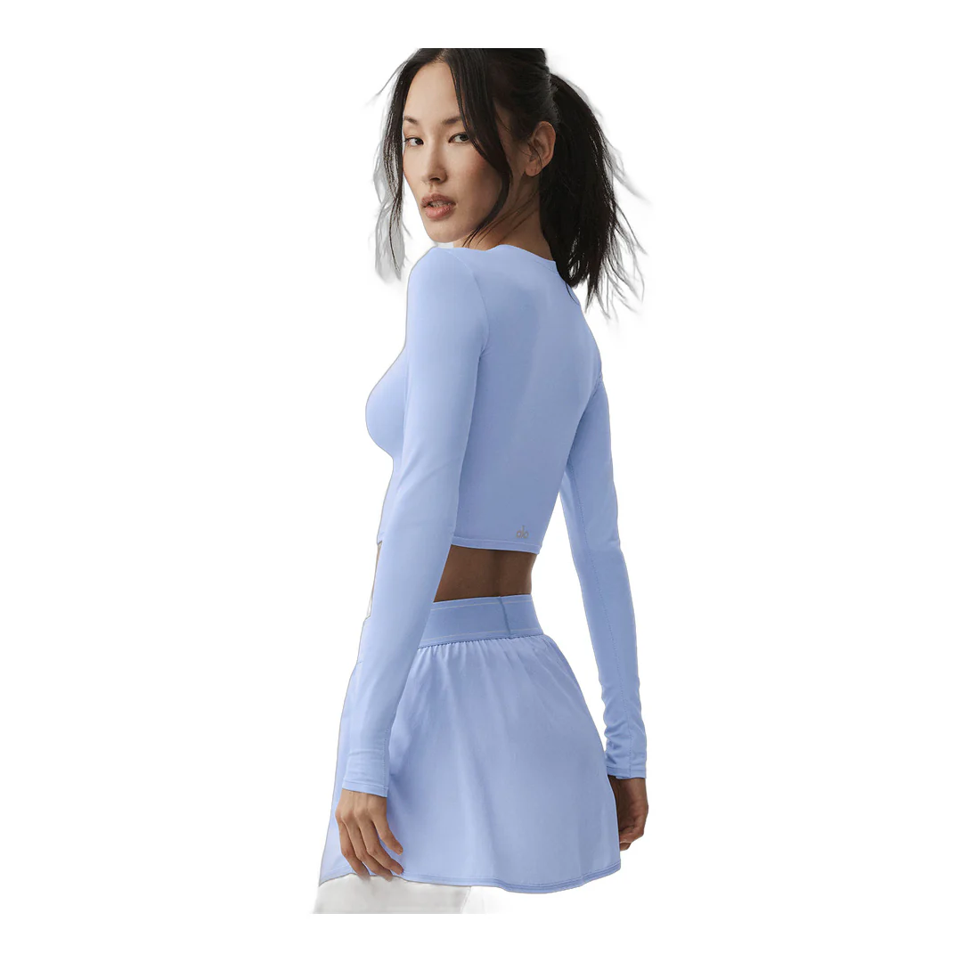 alo Alosoft Crop Finesse Long Sleeve - Light Provence Blue - Image 2