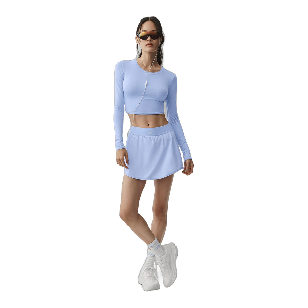 alo Alosoft Crop Finesse Long Sleeve - Light Provence Blue - Image 6