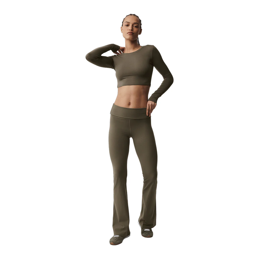 alo Alosoft Crop Finesse Long Sleeve - Olive Tree - Image 5