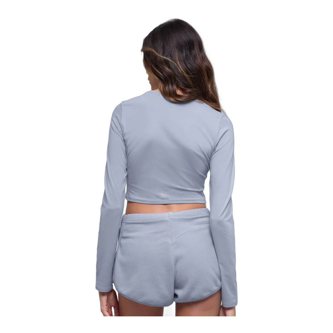 alo Alosoft Crop Finesse Long Sleeve - Winter Frost - Image 2