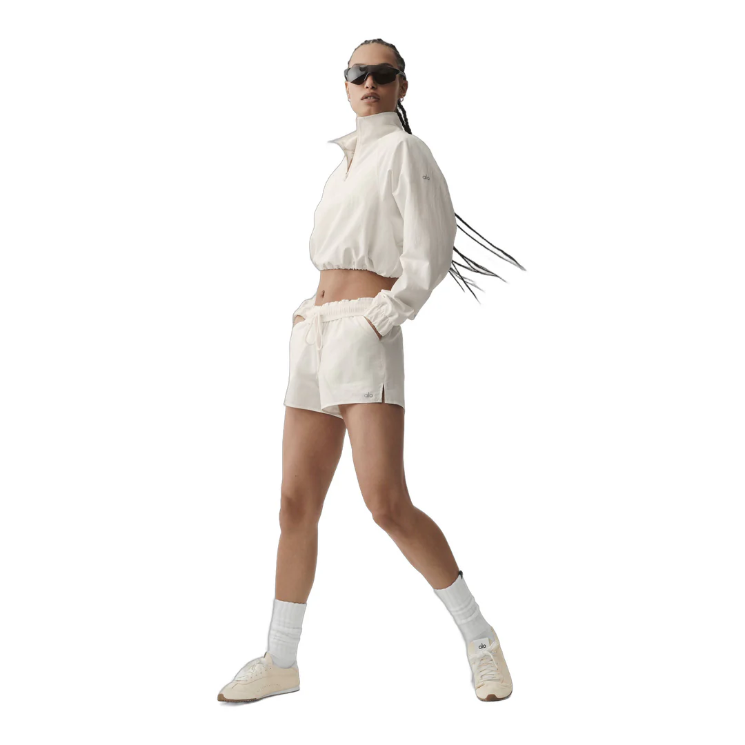 alo Cropped 1/4 Zip Alumni Pullover - Ivory - Image 6