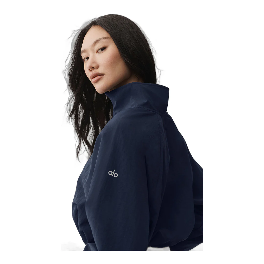 alo Cropped 1/4 Zip Alumni Pullover - Navy - Image 4