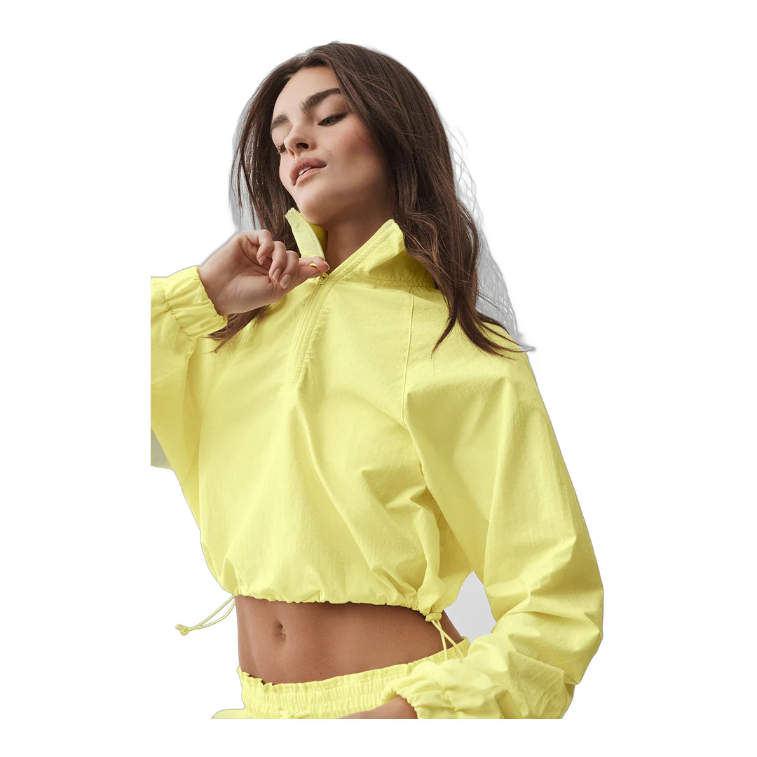 alo Cropped 1/4 Zip Alumni Pullover - Sunshine - Image 3