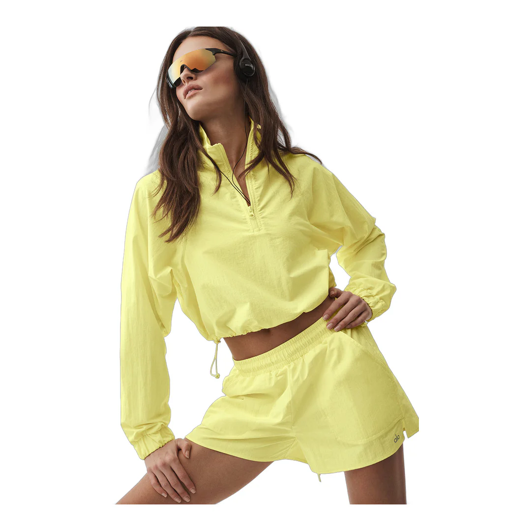 alo Cropped 1/4 Zip Alumni Pullover - Sunshine - Image 4