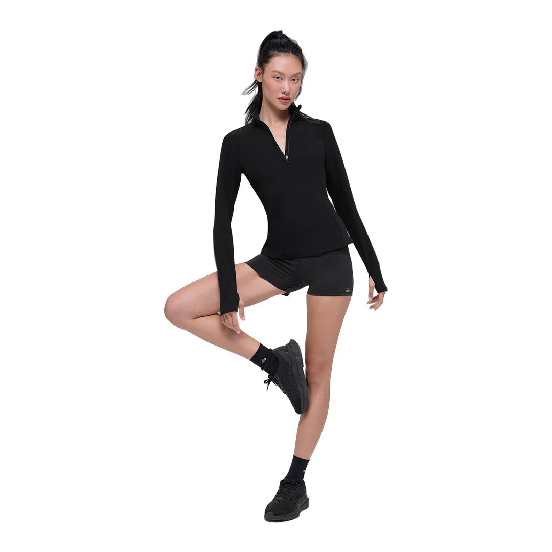 alo Alosoft 1/2 Zip Rapid Pullover - Black - Image 5