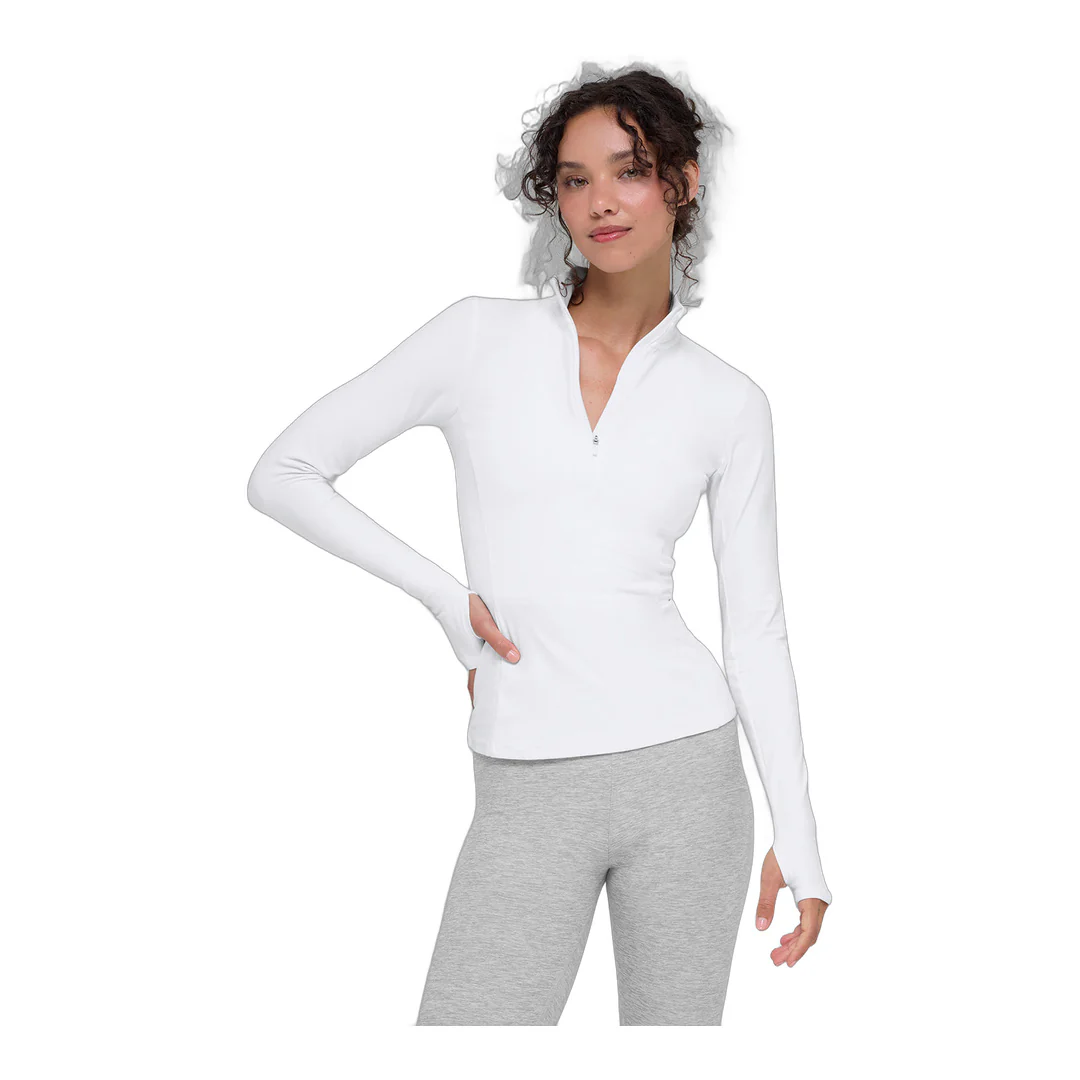 alo Alosoft 1/2 Zip Rapid Pullover - White