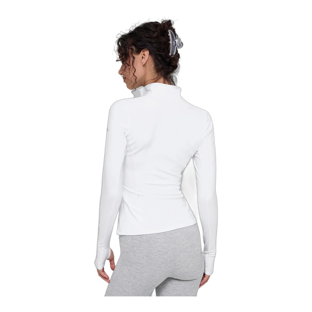 alo Alosoft 1/2 Zip Rapid Pullover - White - Image 3