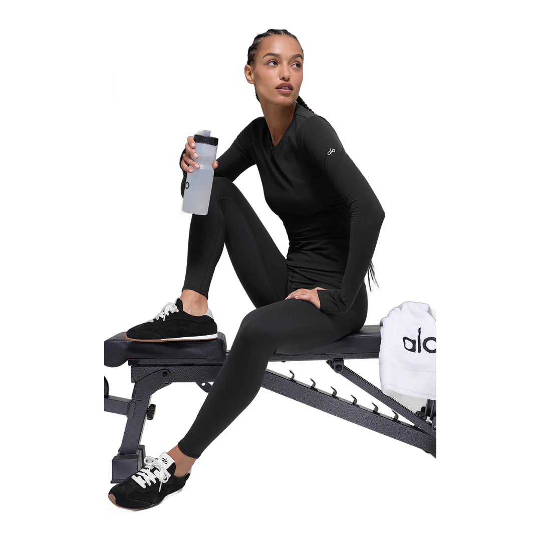 alo Airbrush Winter Warm Nocturne Long Sleeve - Black - Image 5