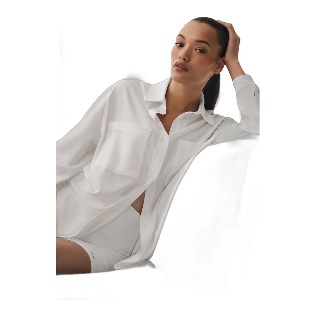 alo Dreamscape Button Down Long Sleeve - White - Image 3