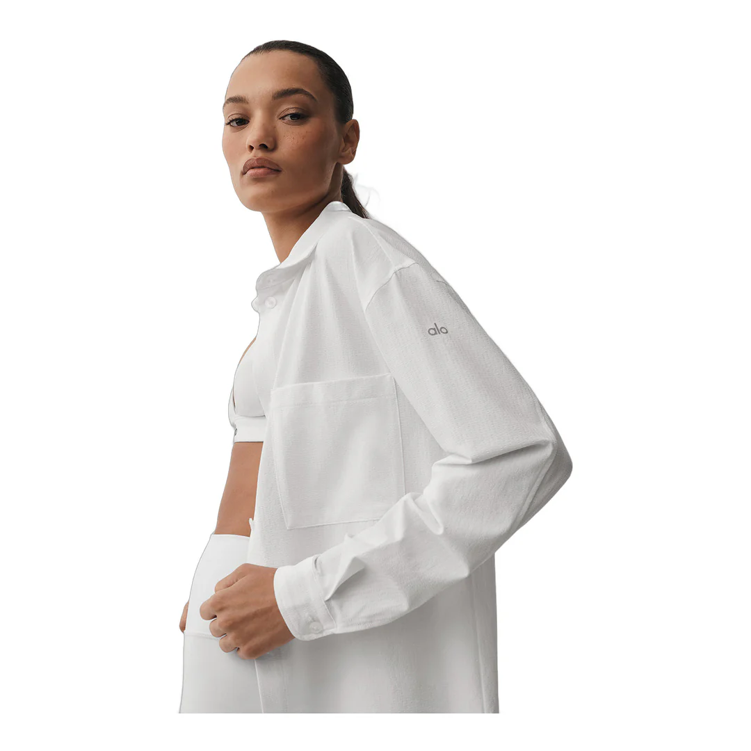 alo Dreamscape Button Down Long Sleeve - White - Image 4