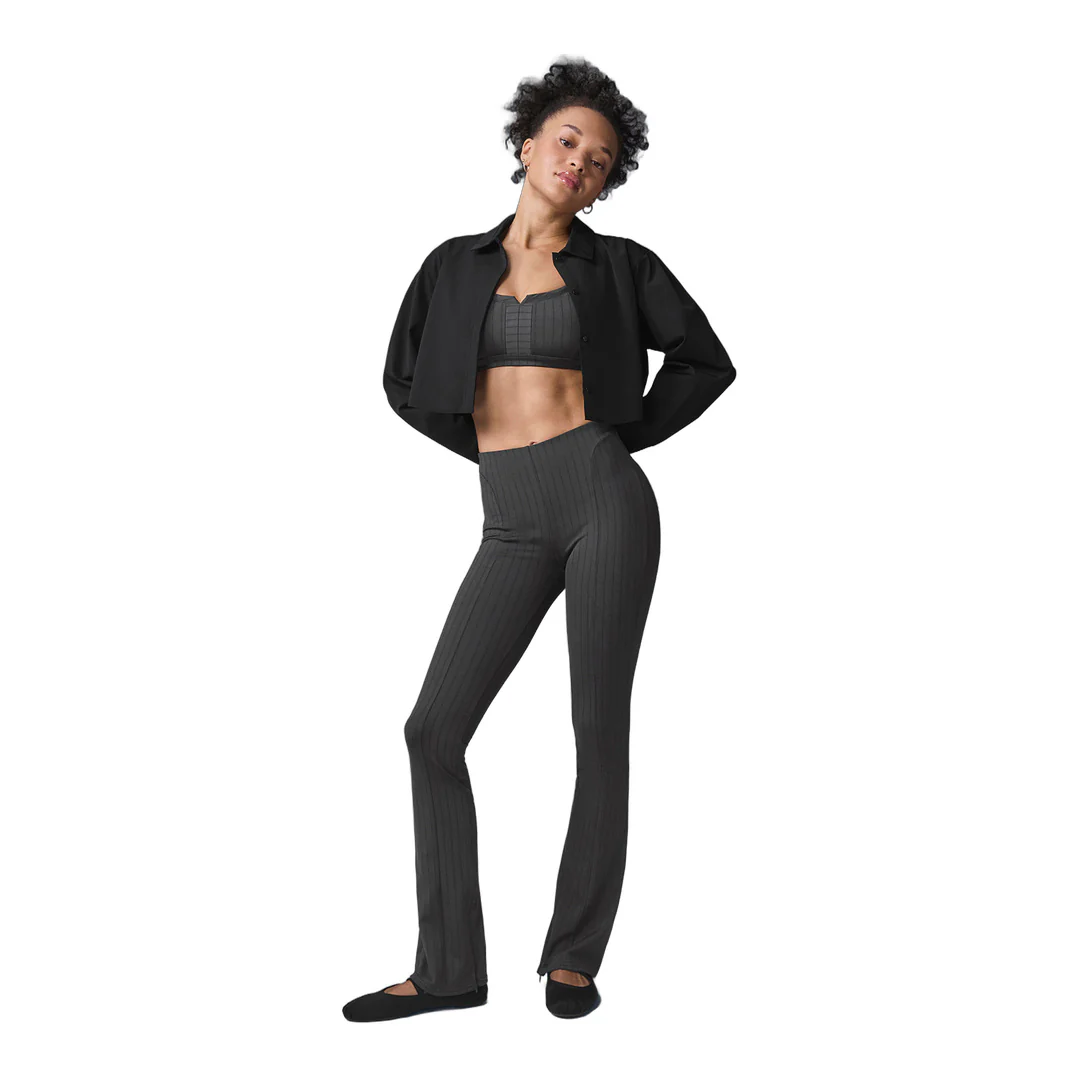 alo Cropped Take Me Out Button Up - Black - Image 4