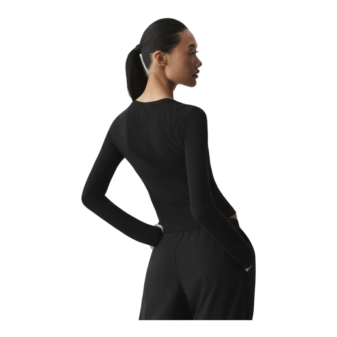 alo Ribbed Sea Coast Long Sleeve - Black - Image 2