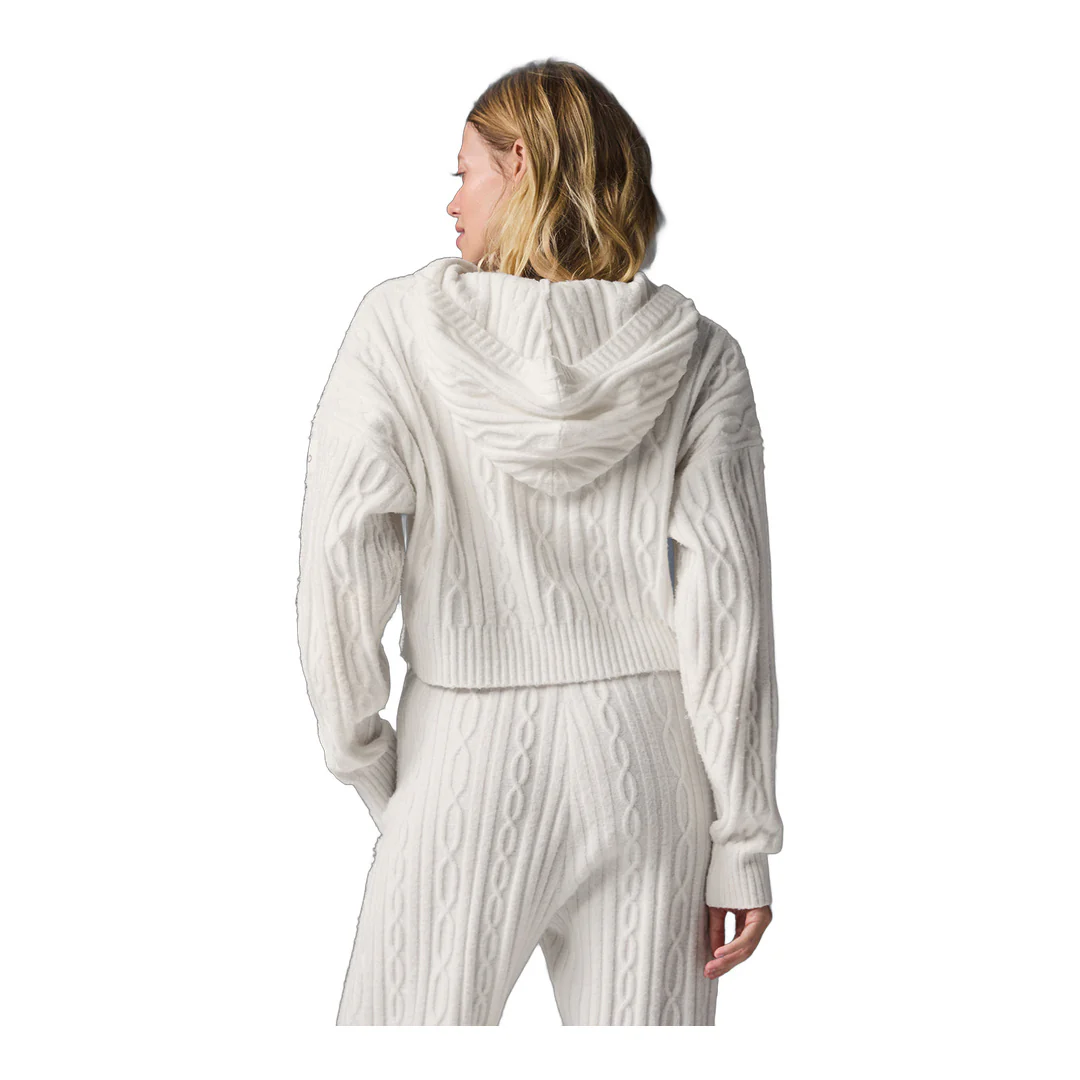 alo Cable Knit Winter Bliss Hoodie - Ivory - Image 3