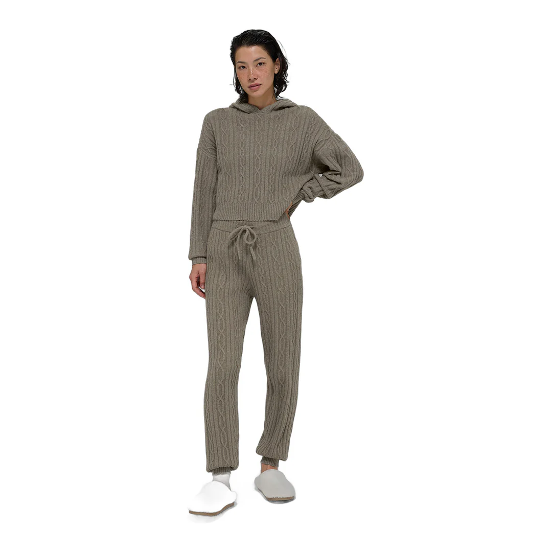 alo Cable Knit Winter Bliss Hoodie - Light Cocoa - Image 5