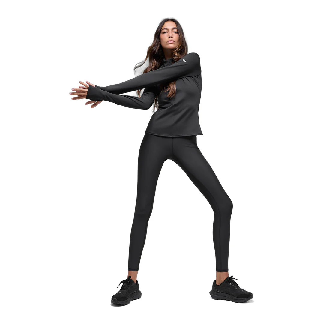 alo Airlift Winter Warm 1/4 Zip Long Sleeve - Black - Image 5