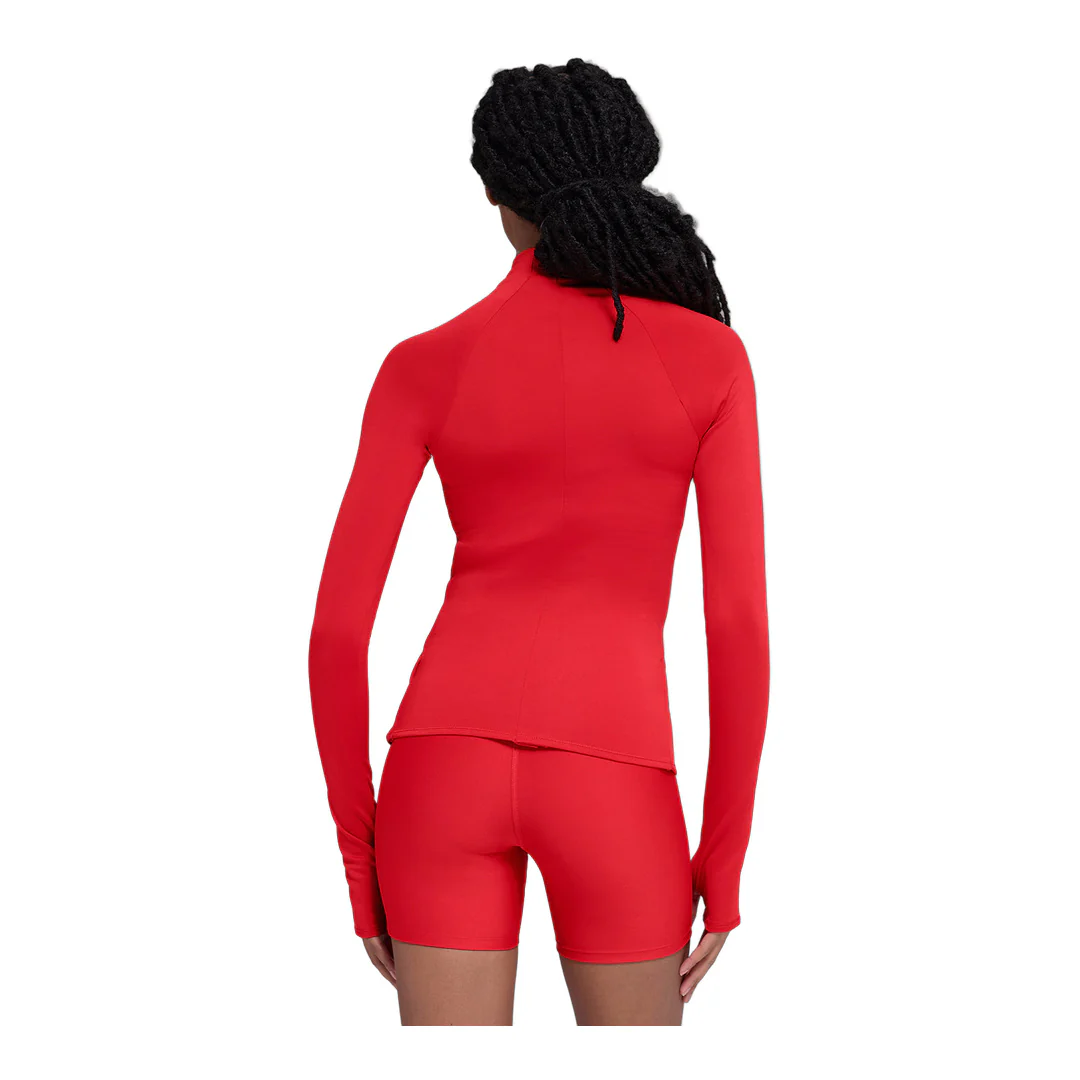 alo Airlift Winter Warm 1/4 Zip Long Sleeve - Bright Red - Image 3