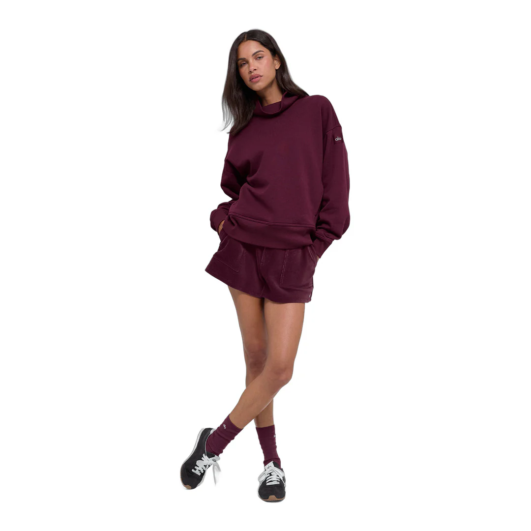 alo Hazy Mock Neck Pullover - Burgundy - Image 4