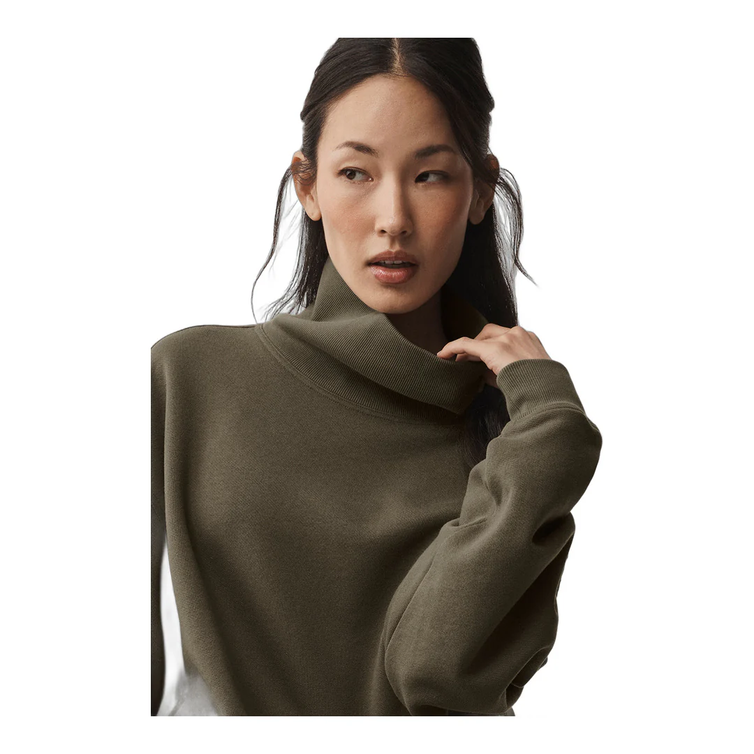 alo Hazy Mock Neck Pullover - Olive Tree - Image 3