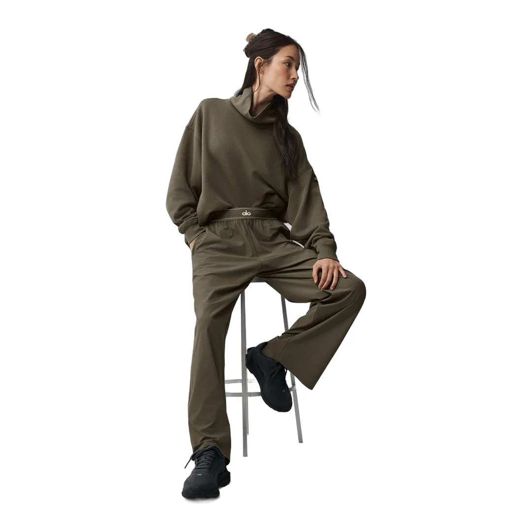 alo Hazy Mock Neck Pullover - Olive Tree - Image 4