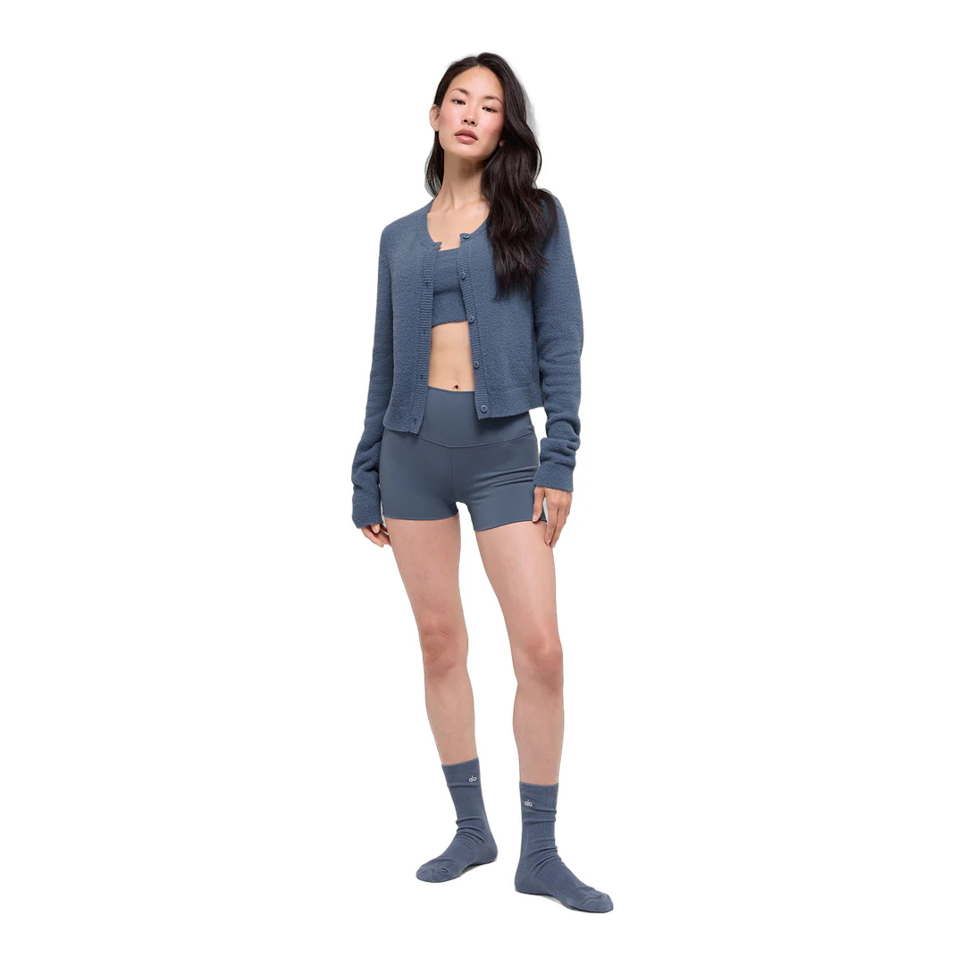 alo Snuggle Up Sweater Cropped Cardigan - Bluestone - Image 4