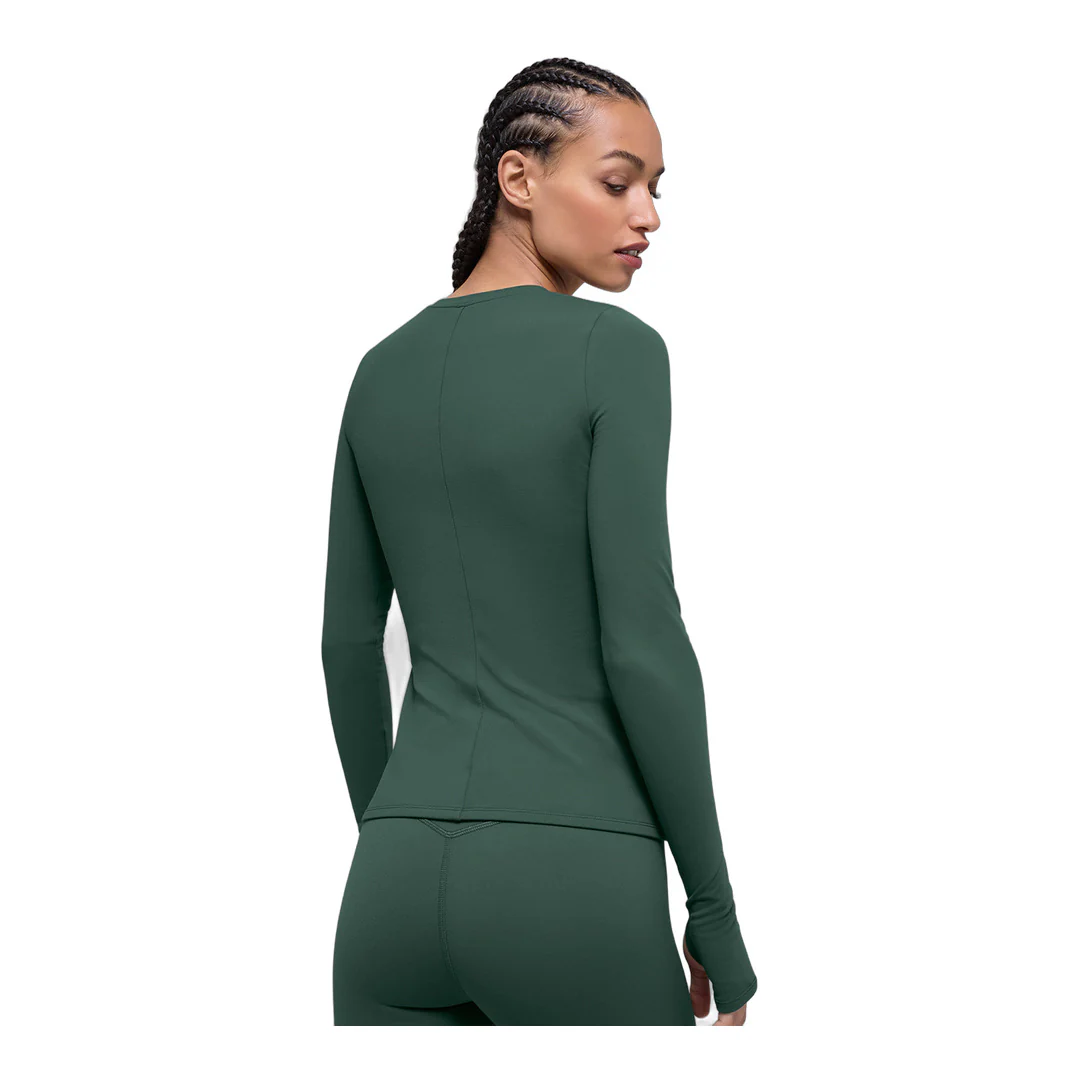 alo Airbrush Winter Warm Nocturne Long Sleeve - Clover Green - Image 2